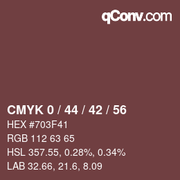 颜色代码: CMYK 0 / 44 / 42 / 56 | qconv.com