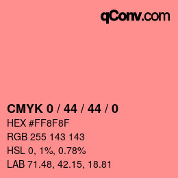 颜色代码: CMYK 0 / 44 / 44 / 0 | qconv.com