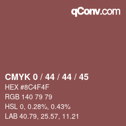 カラーコード: CMYK 0 / 44 / 44 / 45 | qconv.com