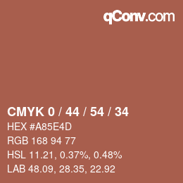 颜色代码: CMYK 0 / 44 / 54 / 34 | qconv.com