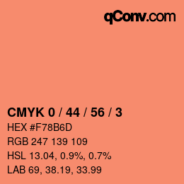 Color code: CMYK 0 / 44 / 56 / 3 | qconv.com