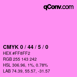 カラーコード: CMYK 0 / 44 / 5 / 0 | qconv.com