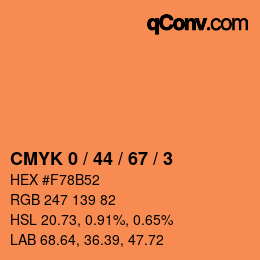 Color code: CMYK 0 / 44 / 67 / 3 | qconv.com