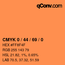 Color code: CMYK 0 / 44 / 69 / 0 | qconv.com