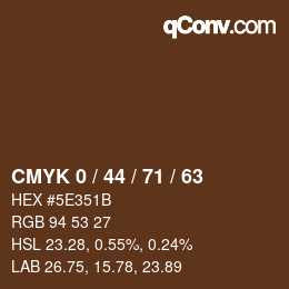 Color code: CMYK 0 / 44 / 71 / 63 | qconv.com