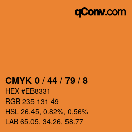 カラーコード: CMYK 0 / 44 / 79 / 8 | qconv.com