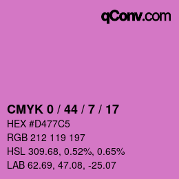 Color code: CMYK 0 / 44 / 7 / 17 | qconv.com