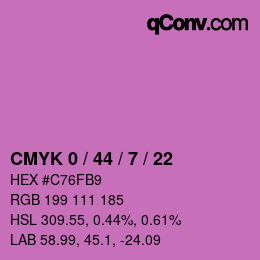 カラーコード: CMYK 0 / 44 / 7 / 22 | qconv.com