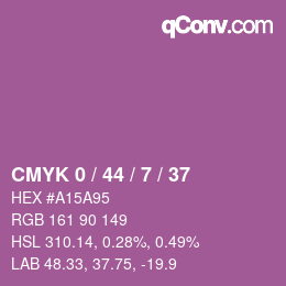 カラーコード: CMYK 0 / 44 / 7 / 37 | qconv.com