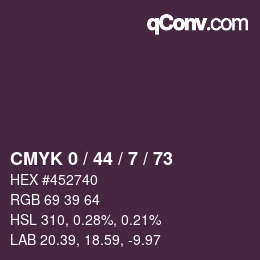 カラーコード: CMYK 0 / 44 / 7 / 73 | qconv.com