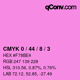 カラーコード: CMYK 0 / 44 / 8 / 3 | qconv.com