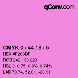 カラーコード: CMYK 0 / 44 / 8 / 5 | qconv.com