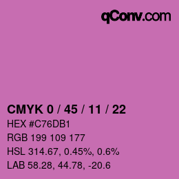 Farbcode: CMYK 0 / 45 / 11 / 22 | qconv.com