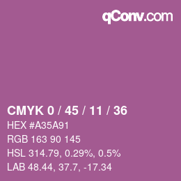 カラーコード: CMYK 0 / 45 / 11 / 36 | qconv.com