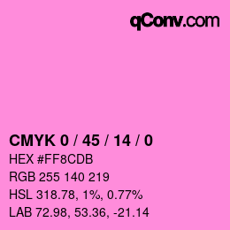 カラーコード: CMYK 0 / 45 / 14 / 0 | qconv.com