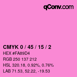 カラーコード: CMYK 0 / 45 / 15 / 2 | qconv.com