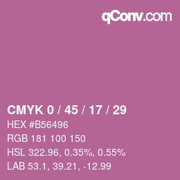 颜色代码: CMYK 0 / 45 / 17 / 29 | qconv.com