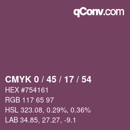Color code: CMYK 0 / 45 / 17 / 54 | qconv.com