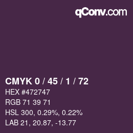 カラーコード: CMYK 0 / 45 / 1 / 72 | qconv.com