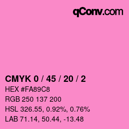 Farbcode: CMYK 0 / 45 / 20 / 2 | qconv.com