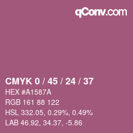 カラーコード: CMYK 0 / 45 / 24 / 37 | qconv.com