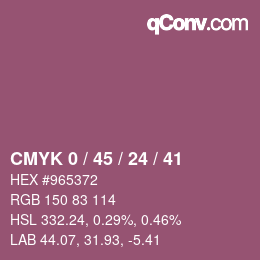 Farbcode: CMYK 0 / 45 / 24 / 41 | qconv.com