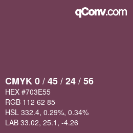 カラーコード: CMYK 0 / 45 / 24 / 56 | qconv.com