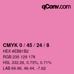 カラーコード: CMYK 0 / 45 / 24 / 8 | qconv.com