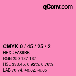 Farbcode: CMYK 0 / 45 / 25 / 2 | qconv.com