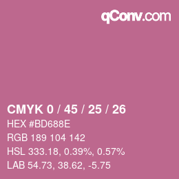 颜色代码: CMYK 0 / 45 / 25 / 26 | qconv.com