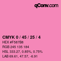 カラーコード: CMYK 0 / 45 / 25 / 4 | qconv.com