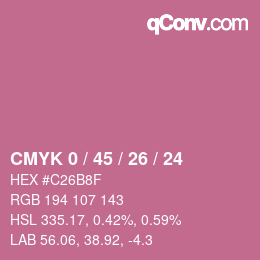 Color code: CMYK 0 / 45 / 26 / 24 | qconv.com