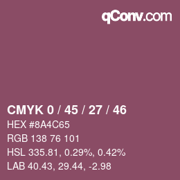 Color code: CMYK 0 / 45 / 27 / 46 | qconv.com