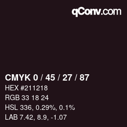 カラーコード: CMYK 0 / 45 / 27 / 87 | qconv.com