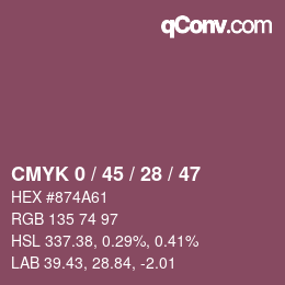 Color code: CMYK 0 / 45 / 28 / 47 | qconv.com