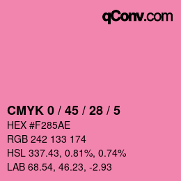 Farbcode: CMYK 0 / 45 / 28 / 5 | qconv.com