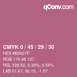 颜色代码: CMYK 0 / 45 / 29 / 30 | qconv.com
