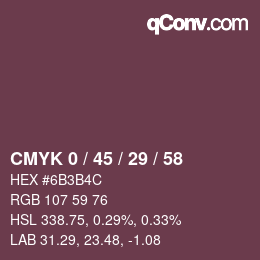 Color code: CMYK 0 / 45 / 29 / 58 | qconv.com