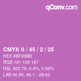 Farbcode: CMYK 0 / 45 / 2 / 25 | qconv.com