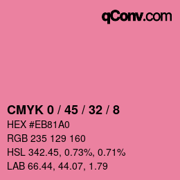 カラーコード: CMYK 0 / 45 / 32 / 8 | qconv.com