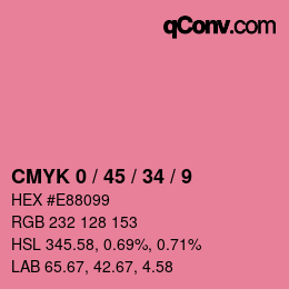 颜色代码: CMYK 0 / 45 / 34 / 9 | qconv.com