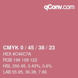 Code couleur: CMYK 0 / 45 / 38 / 23 | qconv.com