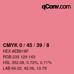 Color code: CMYK 0 / 45 / 39 / 8 | qconv.com