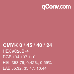 Farbcode: CMYK 0 / 45 / 40 / 24 | qconv.com