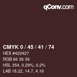 Color code: CMYK 0 / 45 / 41 / 74 | qconv.com