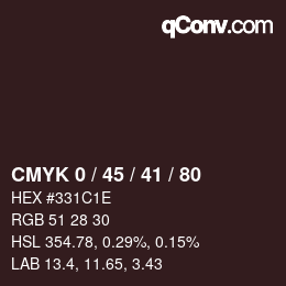 颜色代码: CMYK 0 / 45 / 41 / 80 | qconv.com