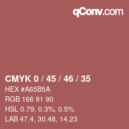 颜色代码: CMYK 0 / 45 / 46 / 35 | qconv.com