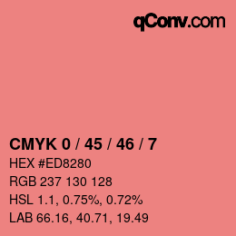カラーコード: CMYK 0 / 45 / 46 / 7 | qconv.com
