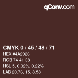 Color code: CMYK 0 / 45 / 48 / 71 | qconv.com