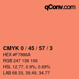 Farbcode: CMYK 0 / 45 / 57 / 3 | qconv.com